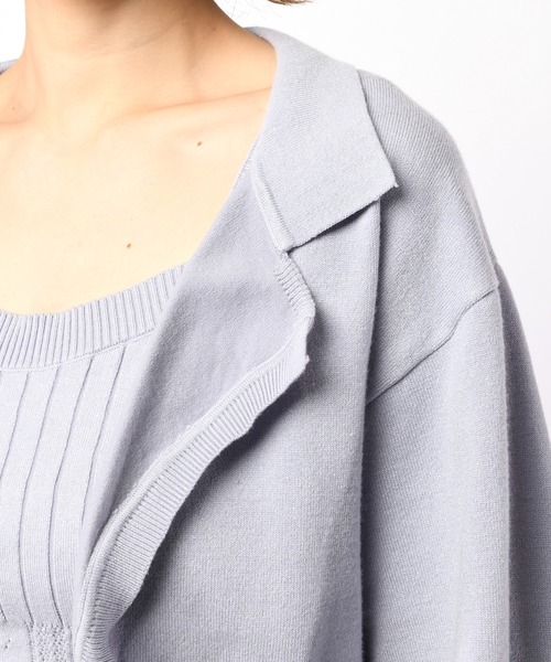 SPIRALGIRL（スパイラルガール）の「ニットジャケットアンサンブル（アンサンブル・レディース・パープル/ホワイト/ブラック・FREE）」の12枚目の写真