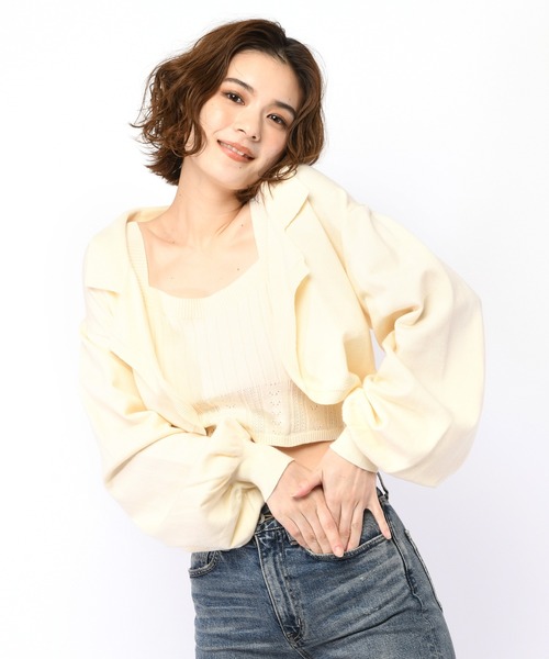 SPIRALGIRL（スパイラルガール）の「ニットジャケットアンサンブル（アンサンブル・レディース・パープル/ホワイト/ブラック・FREE）」の20枚目の写真