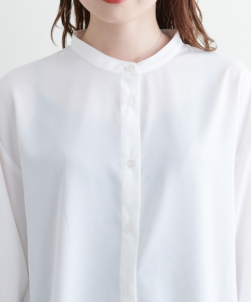 natural couture（ナチュラルクチュール）の「WEB限定カラーあり/ショート畦ニット×シャツチュニックセット（チュニック・レディース・ベージュ/チャコールグレー/オフホワイト・FREE）」の15枚目の写真