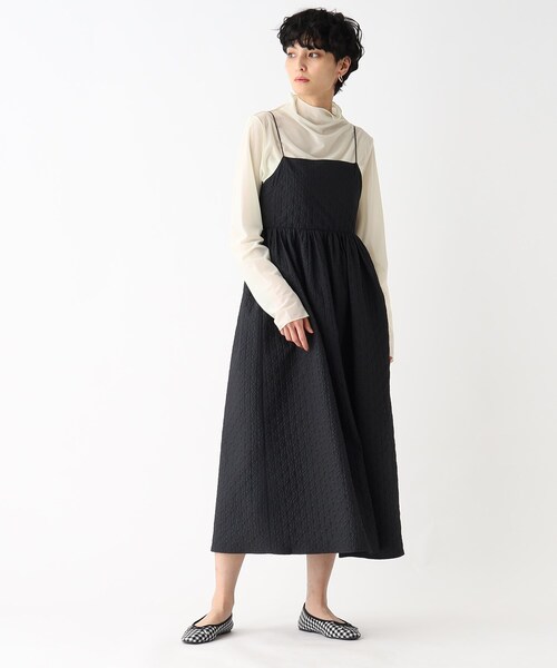 OPAQUE.CLIP(オペークドットクリップ)の「◆ふくれジャカード キャミワンピース(ワンピース・レディース・ブルー/ブラック・36/38)」の10枚目の写真