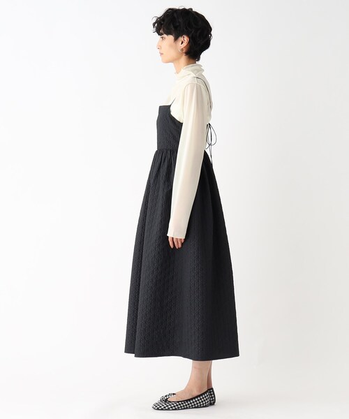 OPAQUE.CLIP(オペークドットクリップ)の「◆ふくれジャカード キャミワンピース(ワンピース・レディース・ブルー/ブラック・36/38)」の14枚目の写真