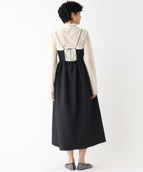 OPAQUE.CLIP(オペークドットクリップ)の「◆ふくれジャカード キャミワンピース(ワンピース・レディース・ブルー/ブラック・36/38)」の15枚目の写真