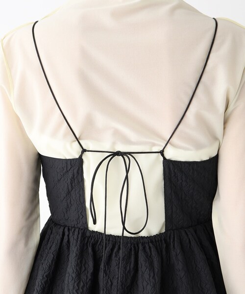 OPAQUE.CLIP(オペークドットクリップ)の「◆ふくれジャカード キャミワンピース(ワンピース・レディース・ブルー/ブラック・36/38)」の17枚目の写真