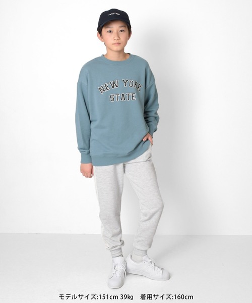 GLAZOS（グラソス）の「裏毛・カレッジプリントトレーナー【セットアップ対応】（スウェット・キッズ・ブルー/オートミール/グレー・150cm/140cm/160cm/170cm）」の8枚目の写真
