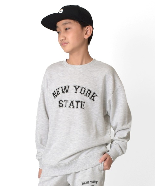 GLAZOS（グラソス）の「裏毛・カレッジプリントトレーナー【セットアップ対応】（スウェット・キッズ・ブルー/オートミール/グレー・150cm/140cm/160cm/170cm）」の19枚目の写真