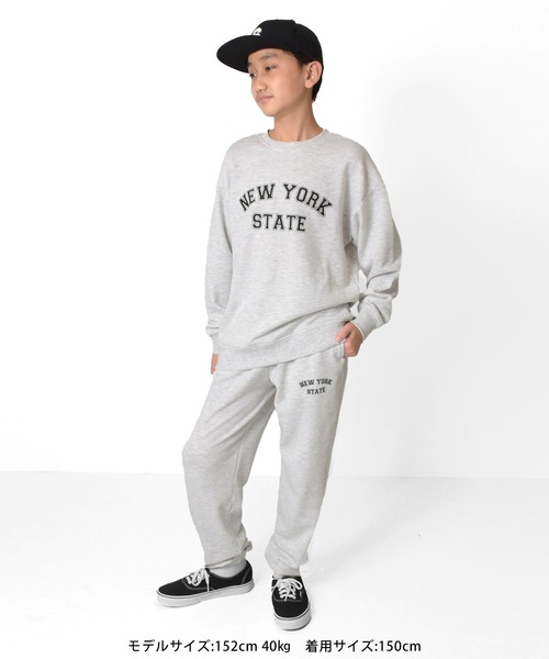 GLAZOS（グラソス）の「裏毛・カレッジプリントトレーナー【セットアップ対応】（スウェット・キッズ・ブルー/オートミール/グレー・150cm/140cm/160cm/170cm）」の11枚目の写真