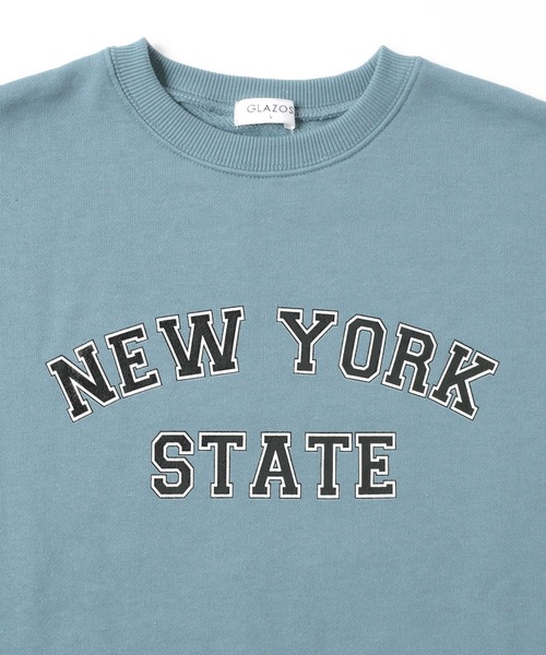 GLAZOS（グラソス）の「裏毛・カレッジプリントトレーナー【セットアップ対応】（スウェット・キッズ・ブルー/オートミール/グレー・150cm/140cm/160cm/170cm）」の9枚目の写真