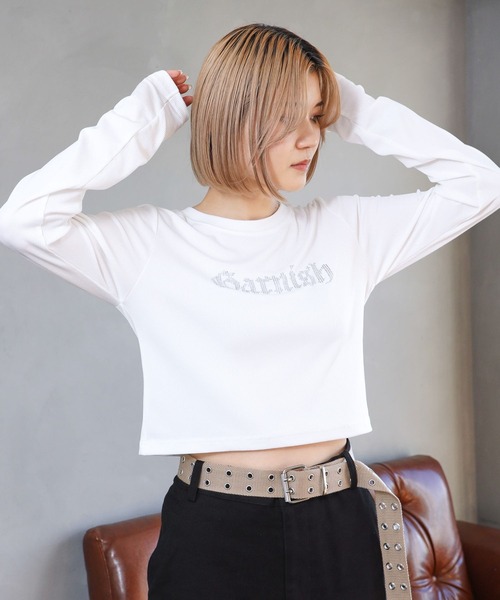 PBLIM（ページボーイリム）の「PAGEBOYLIM/ラインストーンT（Tシャツ/カットソー・レディース・ブラック/オフホワイト・FREE）」の5枚目の写真