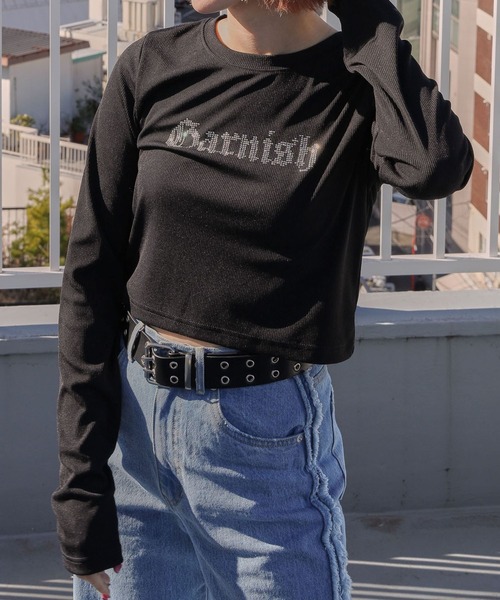 PBLIM（ページボーイリム）の「PAGEBOYLIM/ラインストーンT（Tシャツ/カットソー・レディース・ブラック/オフホワイト・FREE）」の10枚目の写真