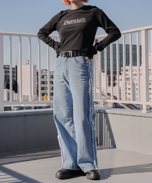 PBLIM（ページボーイリム）の「PAGEBOYLIM/ラインストーンT（Tシャツ/カットソー・レディース・ブラック/オフホワイト・FREE）」の15枚目の写真