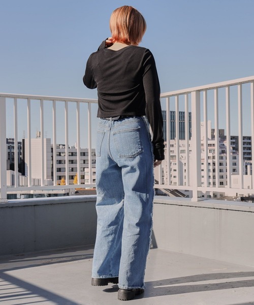 PBLIM（ページボーイリム）の「PAGEBOYLIM/ラインストーンT（Tシャツ/カットソー・レディース・ブラック/オフホワイト・FREE）」の16枚目の写真