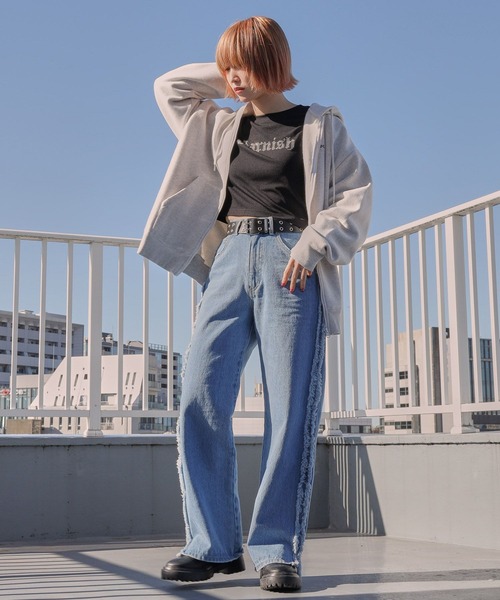 PBLIM（ページボーイリム）の「PAGEBOYLIM/ラインストーンT（Tシャツ/カットソー・レディース・ブラック/オフホワイト・FREE）」の18枚目の写真