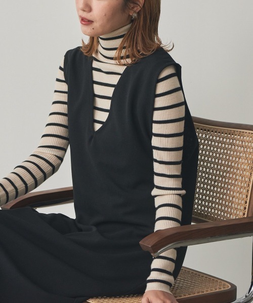 nissen（ニッセン）の「２点セット（ボリューム袖ブラウス＋ジャンパースカート）（セットアップ・レディース・モカ/ブラック・S/L/M/LL）」の14枚目の写真