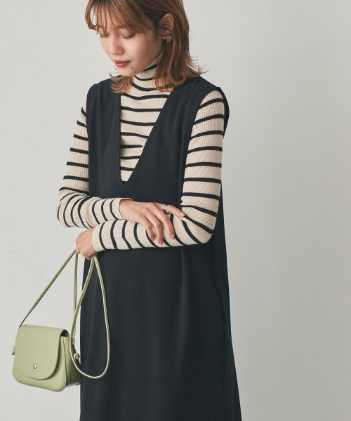 nissen（ニッセン）の「２点セット（ボリューム袖ブラウス＋ジャンパースカート）（セットアップ・レディース・モカ/ブラック・S/L/M/LL）」の10枚目の写真