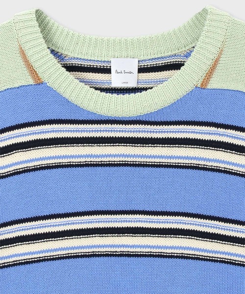 Paul Smith(ポールスミス)の「ミックスアップボーダー ニット / 133405 852X(ニット/セーター・メンズ・サックスブルー・MEDIUM/LARGE/X-LARGE)」の6枚目の写真