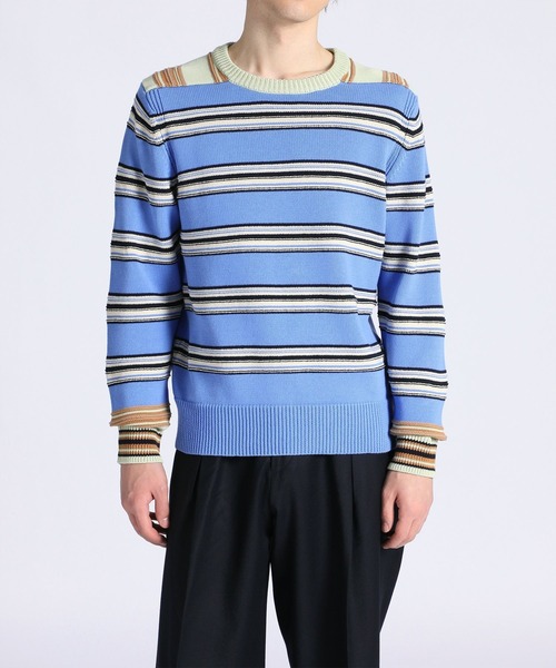 Paul Smith(ポールスミス)の「ミックスアップボーダー ニット / 133405 852X(ニット/セーター・メンズ・サックスブルー・MEDIUM/LARGE/X-LARGE)」の4枚目の写真