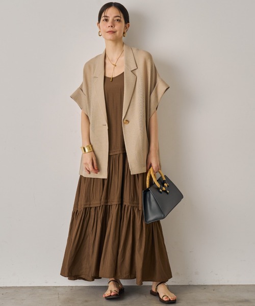 loungedress サテンティアードキャミワンピース 3サイズ展開】サテンティアードキャミワンピース（ワンピース