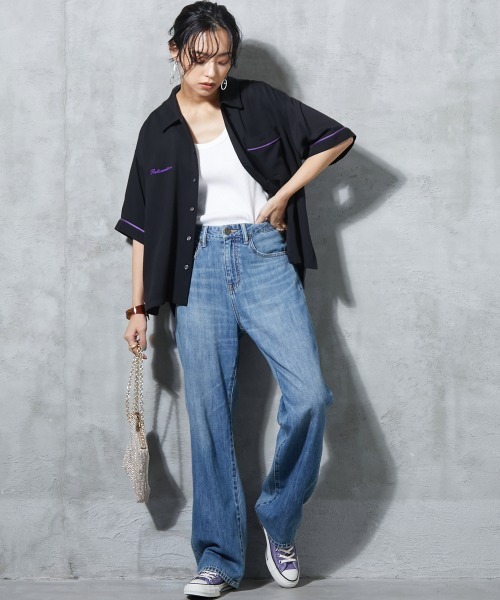 GEVS.(ジェイヴィス)の「<大きいサイズ> ライトオンスデニムワイドストレートパンツ GEVS.(デニムパンツ・レディース・ブルー系/ライトブルー・80/84/88/92/96/98/122/114/106)」の17枚目の写真