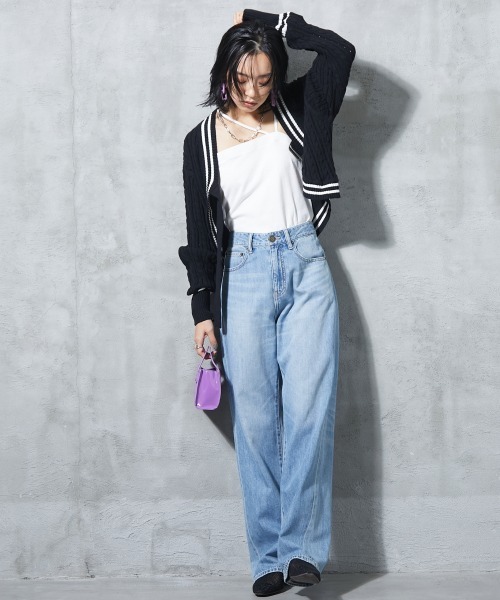 GEVS.(ジェイヴィス)の「<大きいサイズ> ライトオンスデニムワイドストレートパンツ GEVS.(デニムパンツ・レディース・ブルー系/ライトブルー・80/84/88/92/96/98/122/114/106)」の21枚目の写真