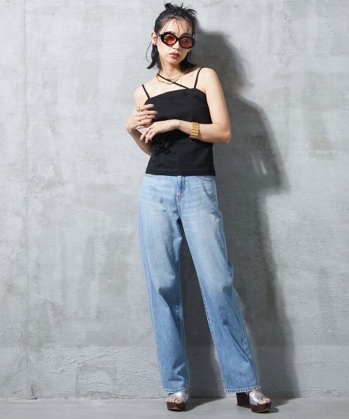 GEVS.(ジェイヴィス)の「<大きいサイズ> ライトオンスデニムワイドストレートパンツ GEVS.(デニムパンツ・レディース・ブルー系/ライトブルー・80/84/88/92/96/98/122/114/106)」の22枚目の写真