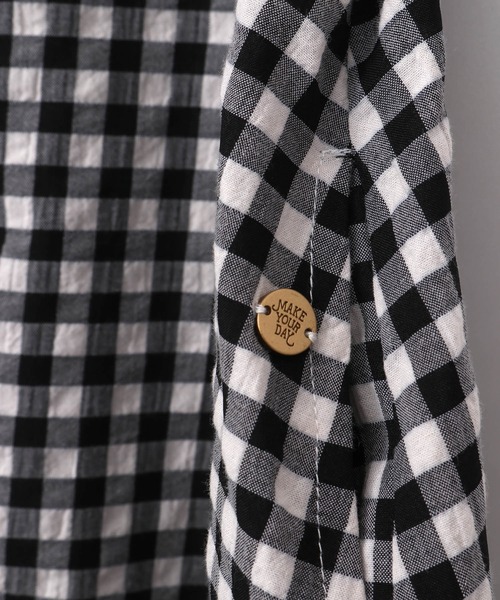MAKE YOUR DAY(メイクユアデイ)の「ビッグカラーシャツワンピース■80~140cm(シャツワンピース・キッズ・ブラック/サックスブルー/ストライプ・80/90/100/110/120/130/140)」の16枚目の写真