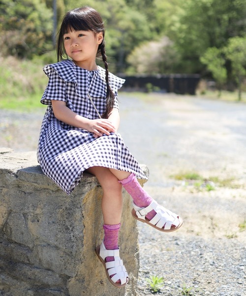 MAKE YOUR DAY(メイクユアデイ)の「ビッグカラーシャツワンピース■80~140cm(シャツワンピース・キッズ・ブラック/サックスブルー/ストライプ・80/90/100/110/120/130/140)」の18枚目の写真