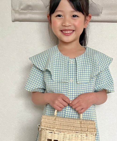 MAKE YOUR DAY(メイクユアデイ)の「ビッグカラーシャツワンピース■80~140cm(シャツワンピース・キッズ・ブラック/サックスブルー/ストライプ・80/90/100/110/120/130/140)」の20枚目の写真