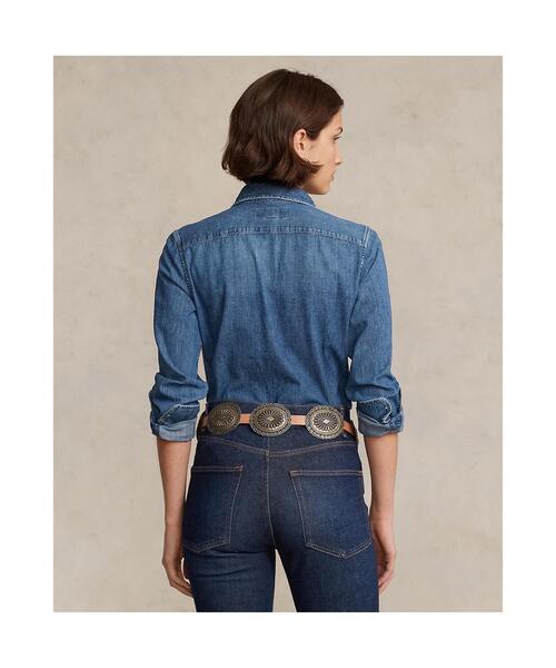 POLO RALPH LAUREN（ポロ ラルフ ローレン）の「デニム シャツ（シャツ/ブラウス・レディース・ブルー・0/10/12/14/2/4/6/8）」の4枚目の写真