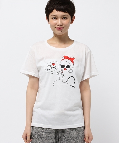 WEGO（ウィゴー）の「WEGO/ガールプリントＴシャツ（Tシャツ/カットソー・レディース・その他1/その他2・FREE）」の5枚目の写真