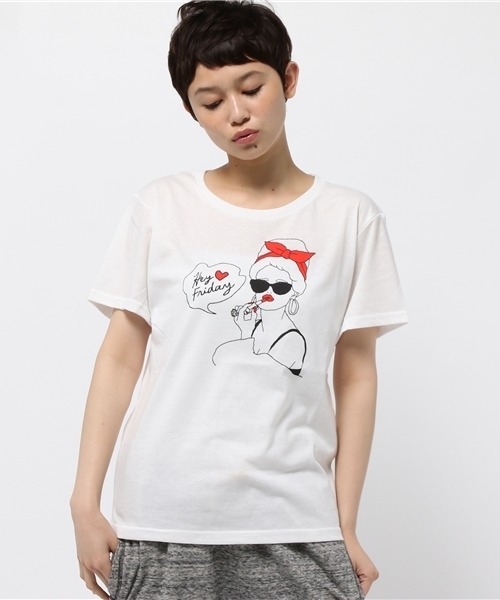 WEGO（ウィゴー）の「WEGO/ガールプリントＴシャツ（Tシャツ/カットソー・レディース・その他1/その他2・FREE）」の4枚目の写真