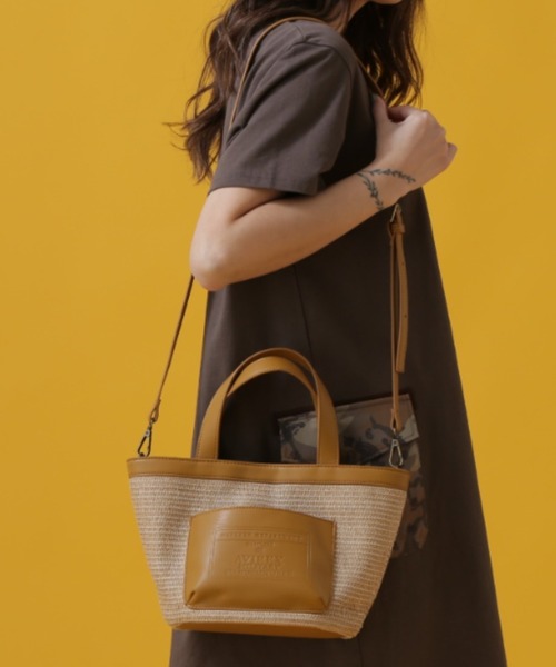 AVIREX(アヴィレックス)の「《限定》BASKET MINI TOTE BAG/ バスケットミニトートバッグ(トートバッグ・レディース・キャメル/シルバー/アイボリー/ブラック・FREE)」の3枚目の写真