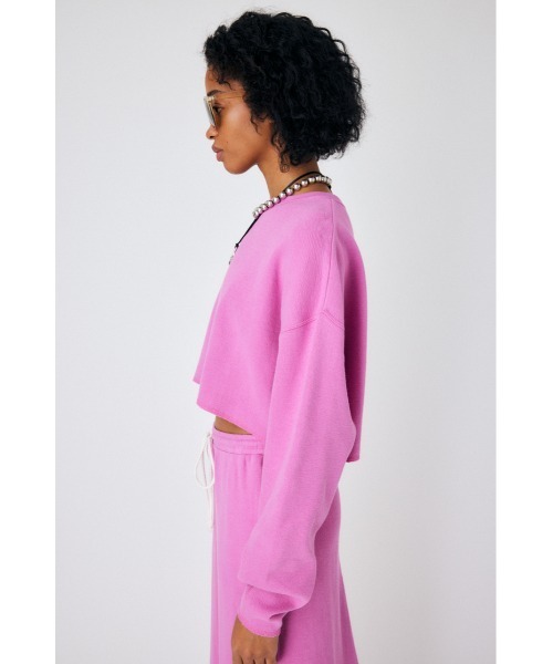 MOUSSY（マウジー）の「CUT OFF CROP トップス（Tシャツ/カットソー・レディース・ベージュ/杢グレー/ピンク・FREE）」の6枚目の写真