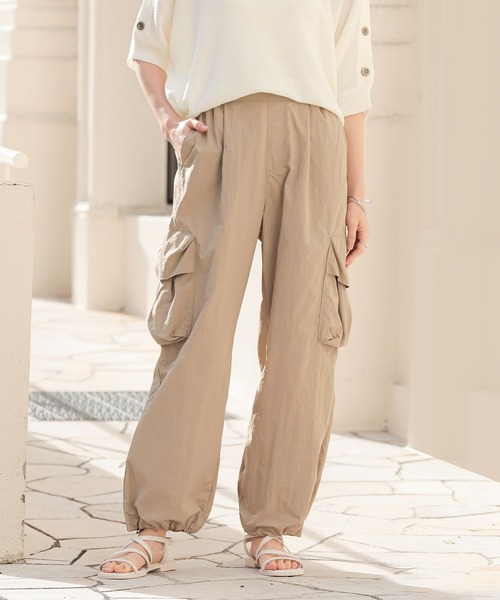 n'OrLABEL（ノアールレーベル）の「【機能素材】『ひんやりカーゴパンツ』（カーゴパンツ・レディース・ブラック/グリーン/ベージュ・1/2）」の4枚目の写真