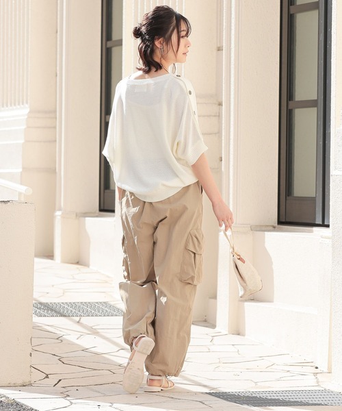 n'OrLABEL（ノアールレーベル）の「【機能素材】『ひんやりカーゴパンツ』（カーゴパンツ・レディース・ブラック/グリーン/ベージュ・1/2）」の6枚目の写真