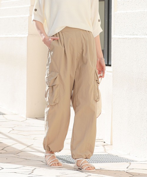 n'OrLABEL（ノアールレーベル）の「【機能素材】『ひんやりカーゴパンツ』（カーゴパンツ・レディース・ブラック/グリーン/ベージュ・1/2）」の7枚目の写真