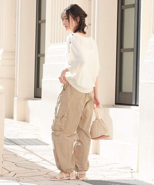 n'OrLABEL（ノアールレーベル）の「【機能素材】『ひんやりカーゴパンツ』（カーゴパンツ・レディース・ブラック/グリーン/ベージュ・1/2）」の9枚目の写真