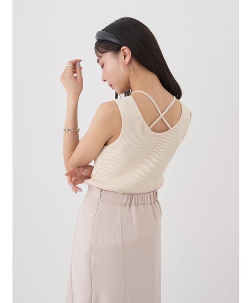 earth music&ecology（アースミュージックアンドエコロジー）の「レイヤリングニットタンクトップ（インナーウェア/肌着・レディース・ラベンダー/アイボリー/グリーン/ブラック・M/S）」の6枚目の写真