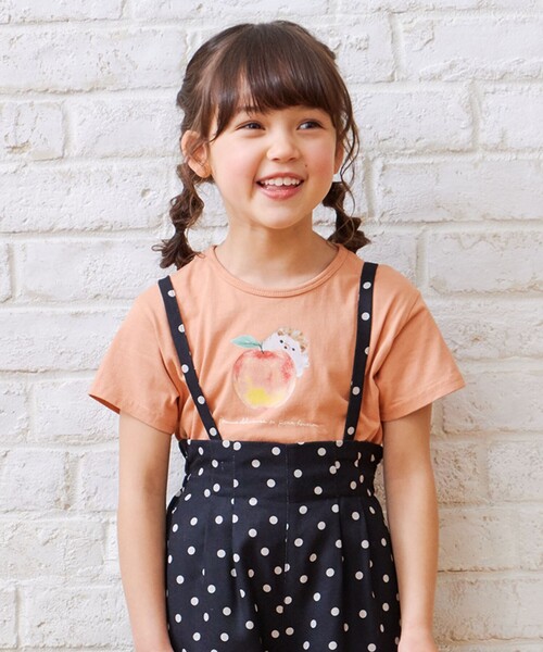 ANY(エニィ)の「水彩風 アニマルプリント Tシャツ(Tシャツ/カットソー・キッズ・ライトオレンジ系/ピンク系/サックスブルー系/黄緑系・110/120/130/100/90)」の1枚目の写真