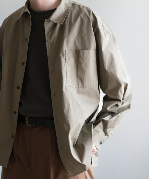 COURO（コウロ）の「23SS リラクシー コットンブロード シャツ（シャツ/ブラウス・メンズ・グレイッシュベージュ/ベージュ/カーキ/ブラウン/ブルーグレー/グリーン/ホワイト・S/M/L）」の16枚目の写真