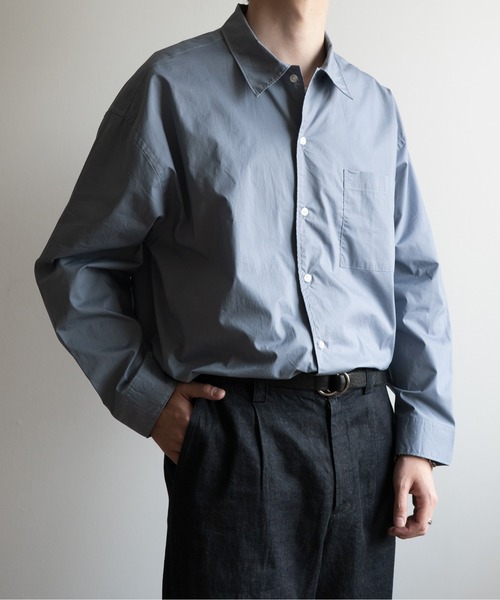 COURO（コウロ）の「23SS リラクシー コットンブロード シャツ（シャツ/ブラウス・メンズ・グレイッシュベージュ/ベージュ/カーキ/ブラウン/ブルーグレー/グリーン/ホワイト・S/M/L）」の22枚目の写真