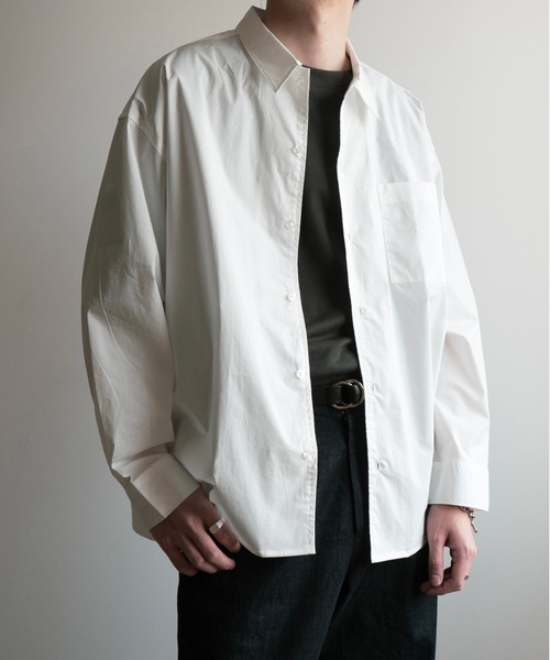 COURO（コウロ）の「23SS リラクシー コットンブロード シャツ（シャツ/ブラウス・メンズ・グレイッシュベージュ/ベージュ/カーキ/ブラウン/ブルーグレー/グリーン/ホワイト・S/M/L）」の8枚目の写真