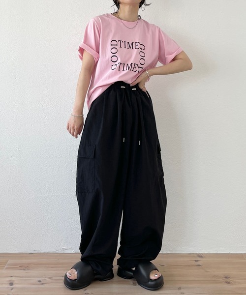 wee9s（ウィークス）の「"GOOD TIME" / グッドタイムティーシャツ（Tシャツ/カットソー・レディース・ネイビー/ピンク/アイボリー・FREE）」の19枚目の写真