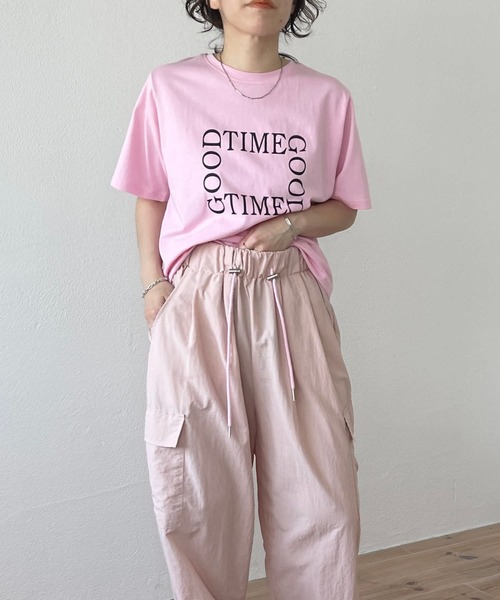 wee9s（ウィークス）の「"GOOD TIME" / グッドタイムティーシャツ（Tシャツ/カットソー・レディース・ネイビー/ピンク/アイボリー・FREE）」の20枚目の写真