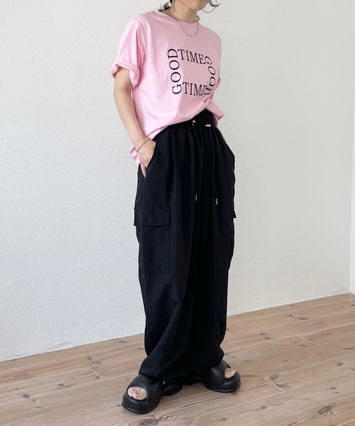 wee9s（ウィークス）の「"GOOD TIME" / グッドタイムティーシャツ（Tシャツ/カットソー・レディース・ネイビー/ピンク/アイボリー・FREE）」の17枚目の写真