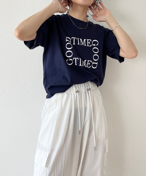 wee9s（ウィークス）の「"GOOD TIME" / グッドタイムティーシャツ（Tシャツ/カットソー・レディース・ネイビー/ピンク/アイボリー・FREE）」の13枚目の写真