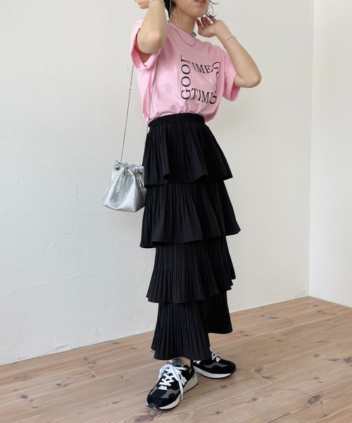 wee9s（ウィークス）の「"GOOD TIME" / グッドタイムティーシャツ（Tシャツ/カットソー・レディース・ネイビー/ピンク/アイボリー・FREE）」の21枚目の写真