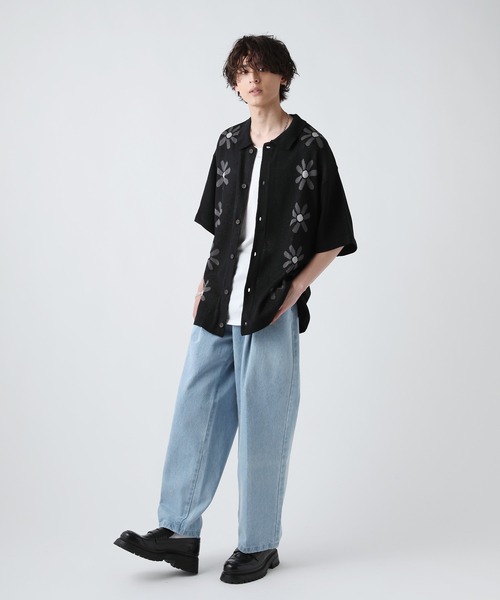 ASTRONOMY(アストロノミー)の「麻タッチ5分袖ニットポロシャツ(ポロシャツ・メンズ・ベージュ系2/ブラック系2/ネイビー系/ネイビー系2/グレー系2/グリーン系2/ベージュ系/ブラック系/グレー系・L/M)」の12枚目の写真