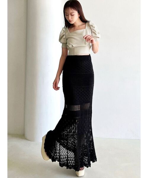 RESEXXY（リゼクシー）の「バックリボンパフトップス（Tシャツ/カットソー・レディース・ブラック/ホワイト/ベージュ・FREE）」の17枚目の写真