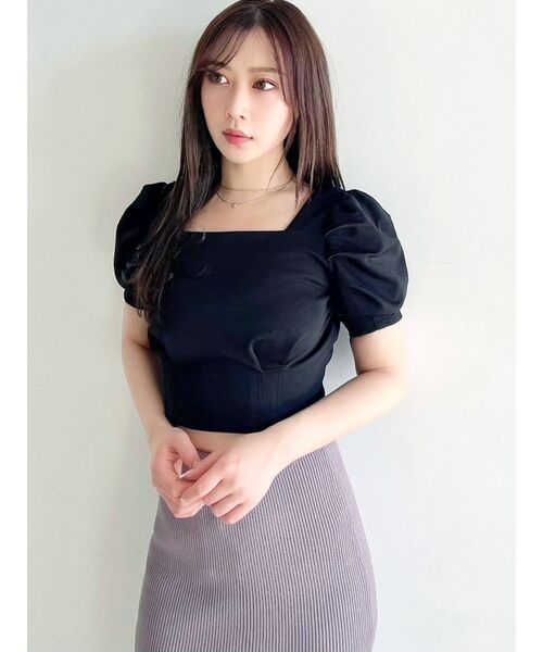 RESEXXY（リゼクシー）の「バックリボンパフトップス（Tシャツ/カットソー・レディース・ブラック/ホワイト/ベージュ・FREE）」の20枚目の写真