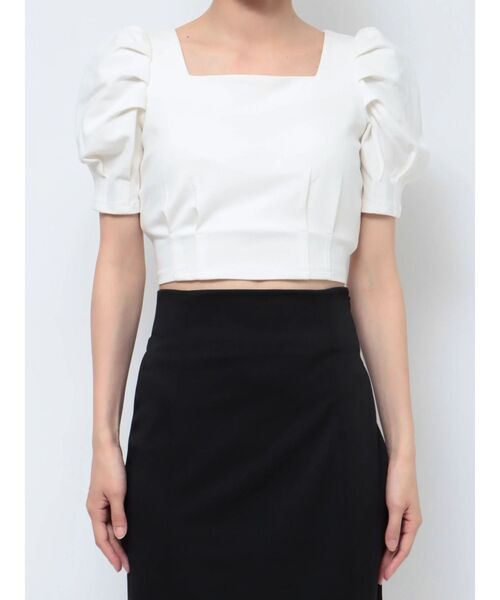 RESEXXY（リゼクシー）の「バックリボンパフトップス（Tシャツ/カットソー・レディース・ブラック/ホワイト/ベージュ・FREE）」の21枚目の写真